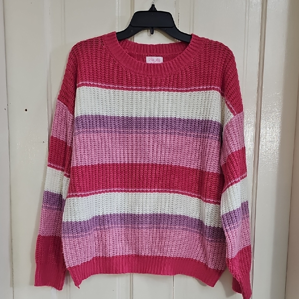 Pink Lily Multicolor Striped Sweater